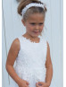 Ivory Sleeveless Lace Tulle Flower Girl Dress